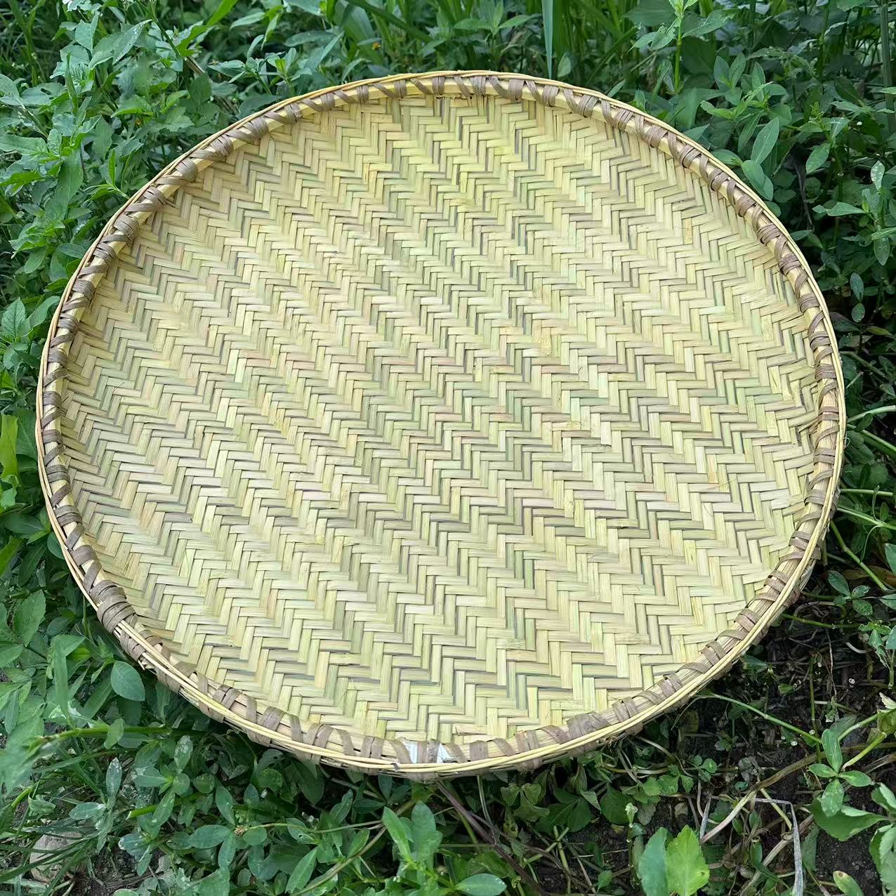 【53厘米直径】手工竹编晾晒簸箕 加固簸箕 干货晒盘
