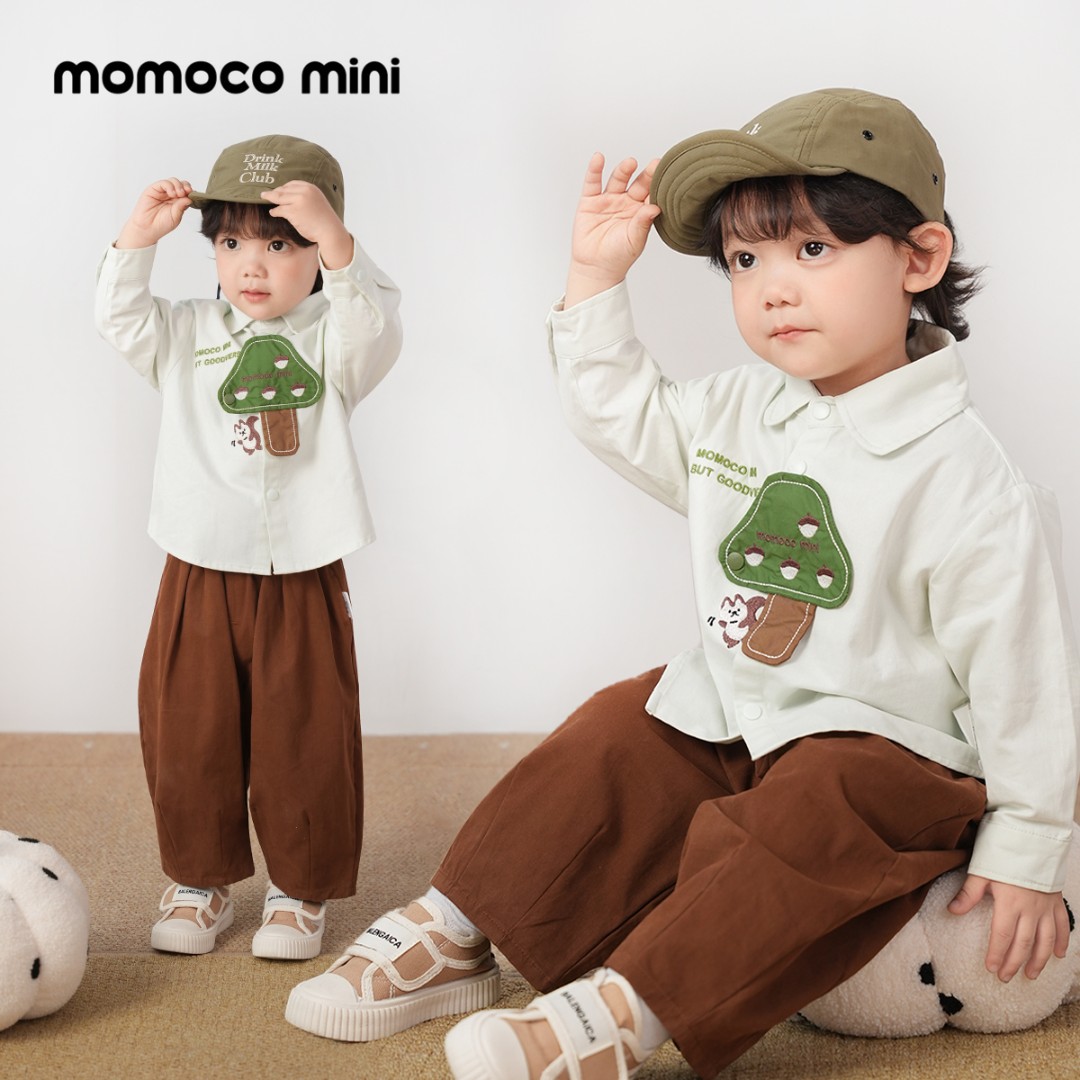 【现货】MOMOCOmini婴童秋季新款趣味小松鼠套装两件套97310578001