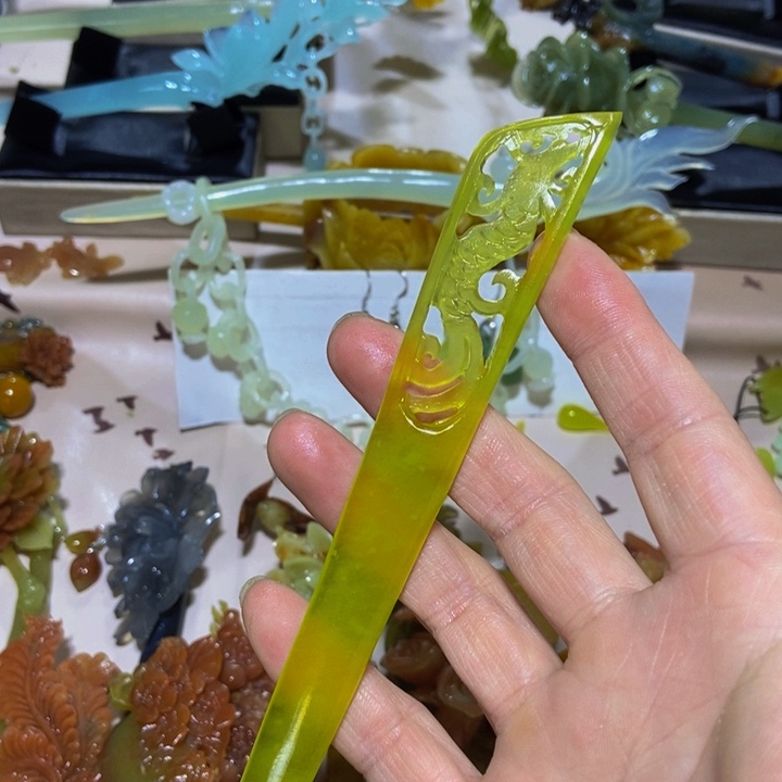 蛇纹石玉发簪未镶嵌