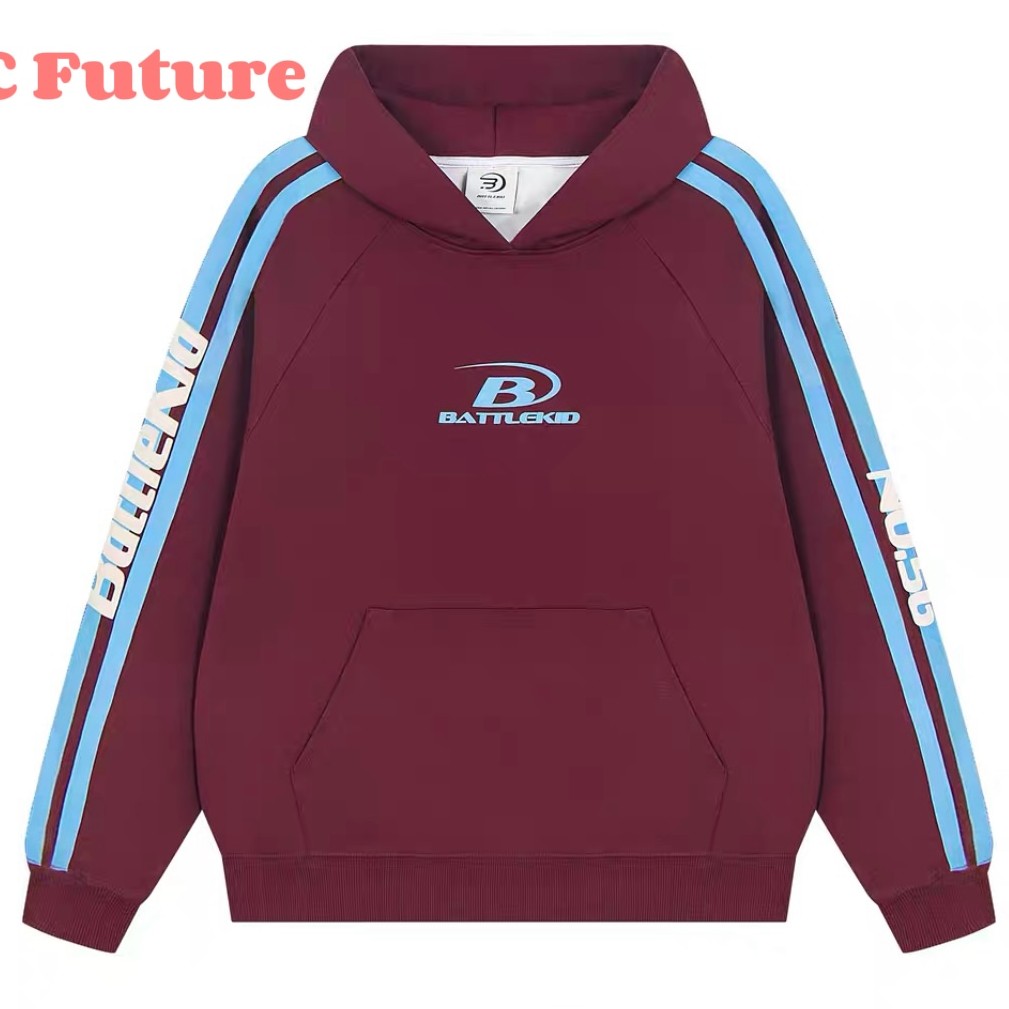 亿万*年字母条纹连帽卫衣（No退换）