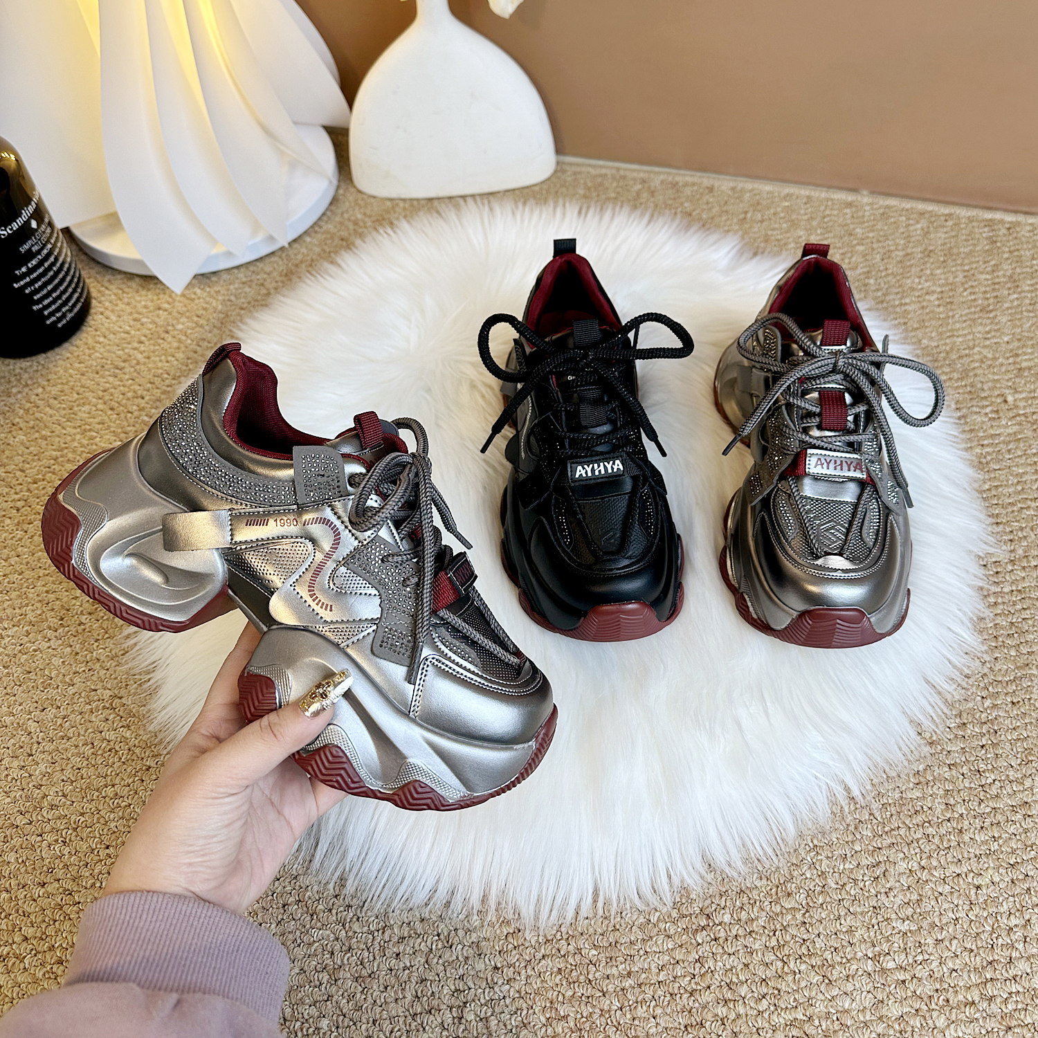 老爹鞋女2025春季新款韩版防滑底时尚休闲鞋厚底增高运动鞋