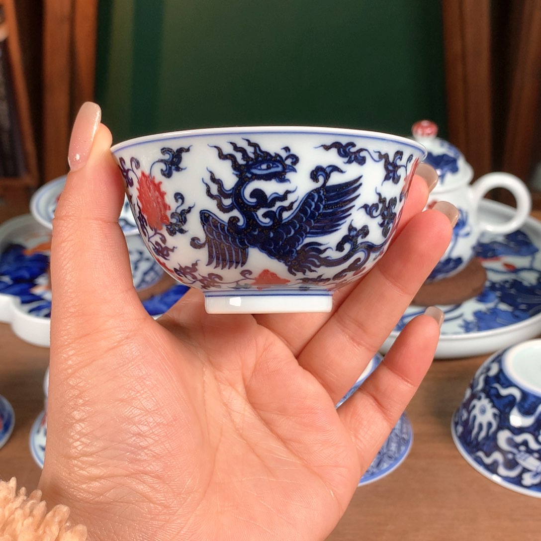 阳春白雪 青花釉里红