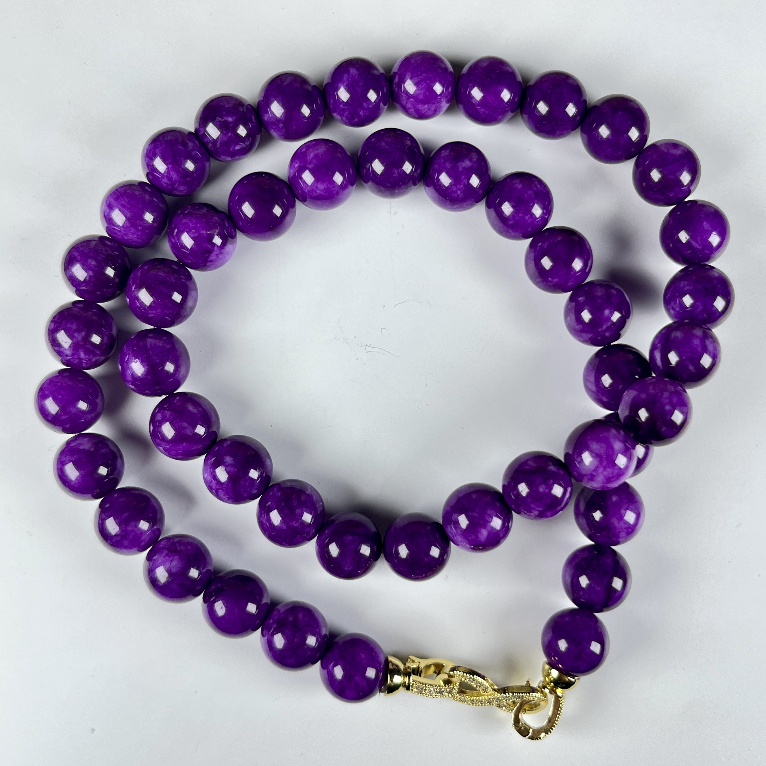 【静雯珠宝】S012 双色花瓣樱花粉  紫龙醇轻奢紫项链 多样性发其一