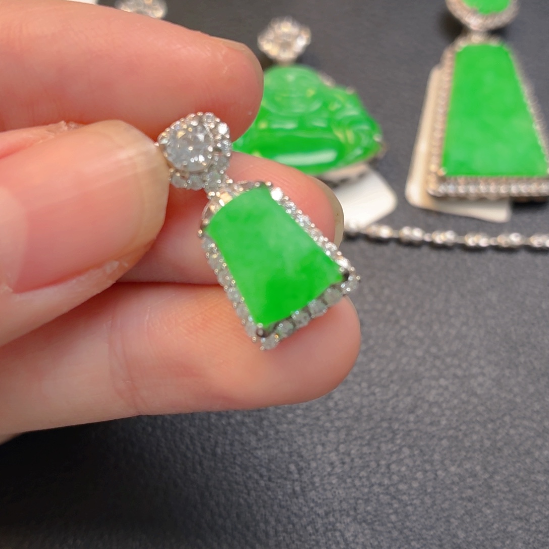 翡翠银S925镶嵌吊坠(不含链)