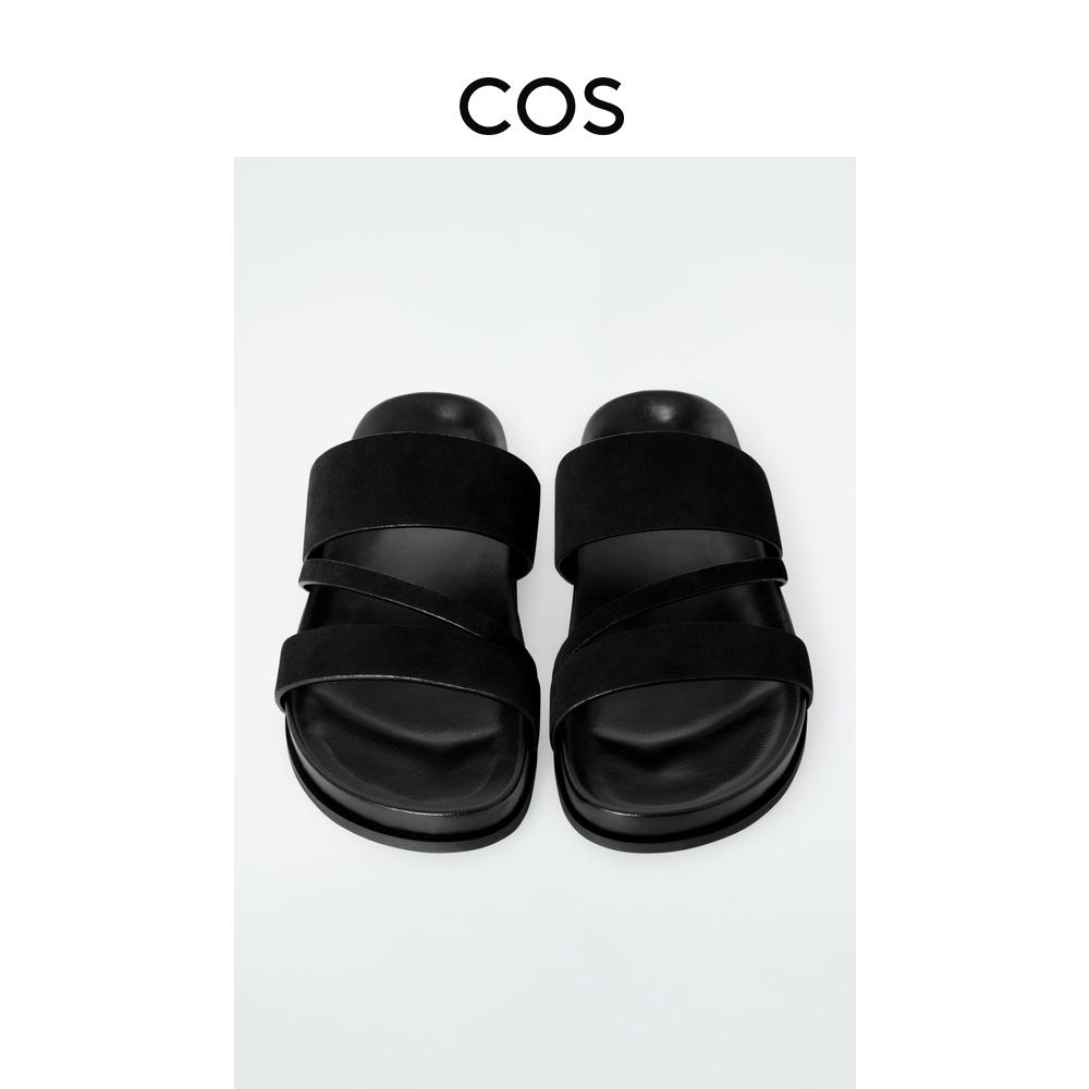 COS女士 宽带皮革凉拖黑色2025夏季新品1267714001