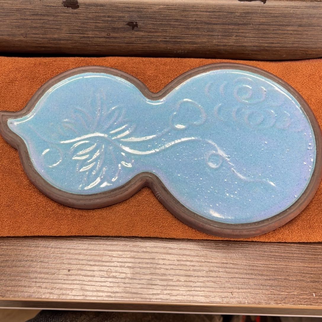 紫砂茶壶高端钧釉开片干泡台
