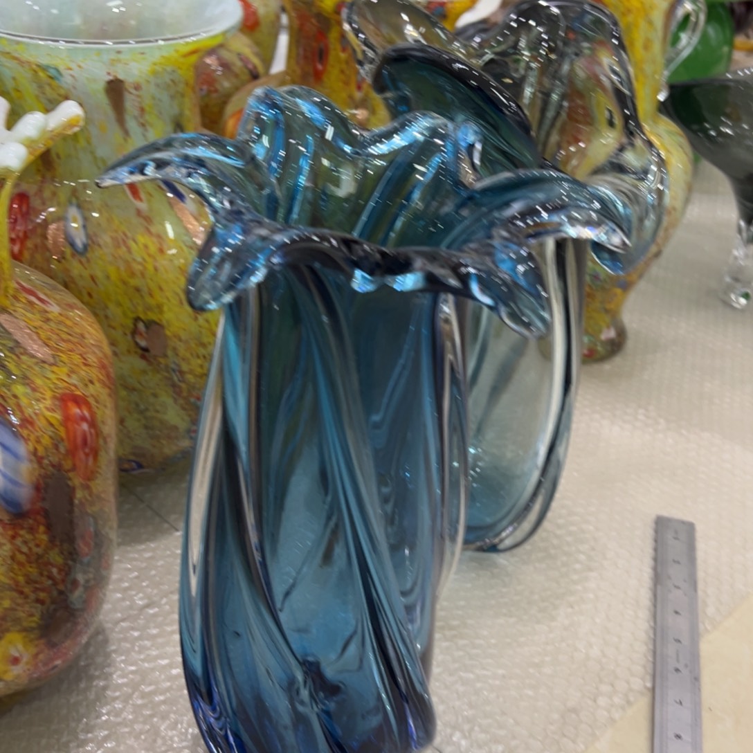 幻彩琉璃花瓶花器高度35微瑕