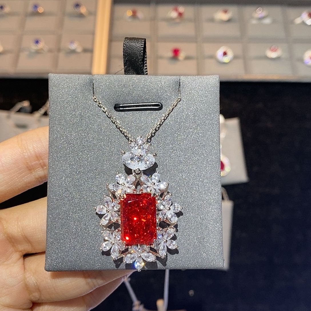 吊坠925银培育彩宝首饰