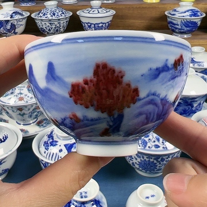 【闪购商品】景德镇手绘杯杯盖碗