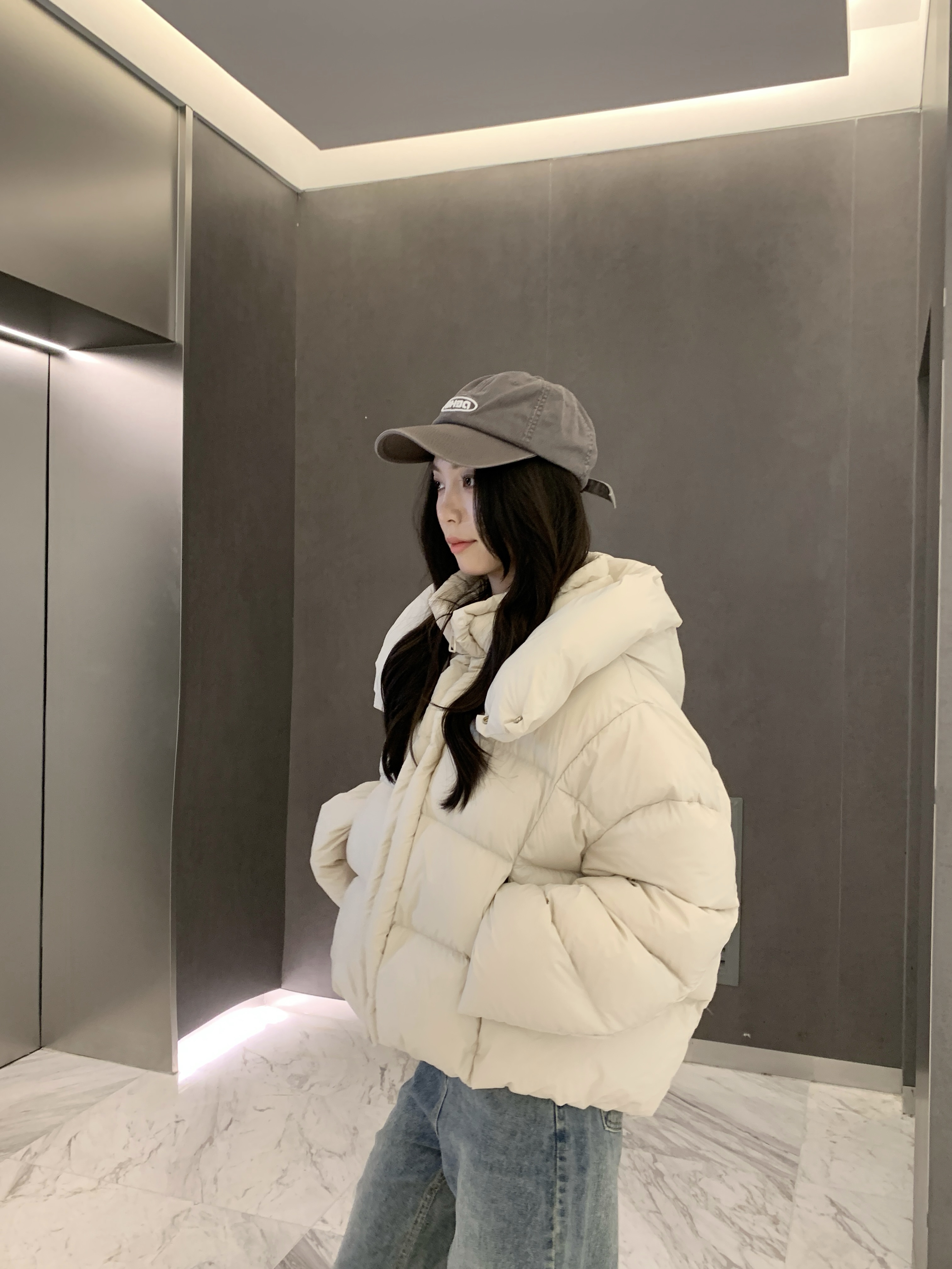 新款鹅绒羽绒服时尚高腰加厚女韩版秋冬连帽28-1