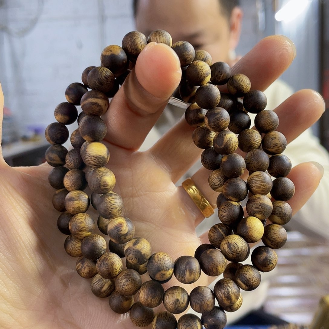 沉香手串棋楠香尖圆珠长串0.8/30克多样性发一