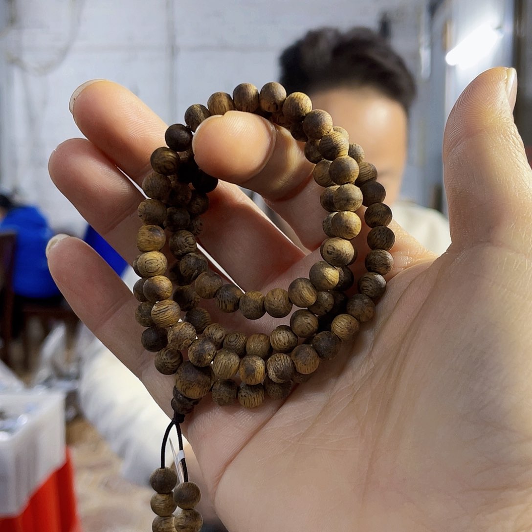 沉香手串?***?野生黄棋圆珠长串0.6/10克+多样性发一