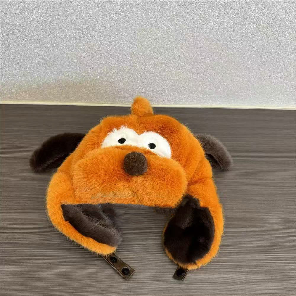 大金定制冬款小熊护耳绒绒帽