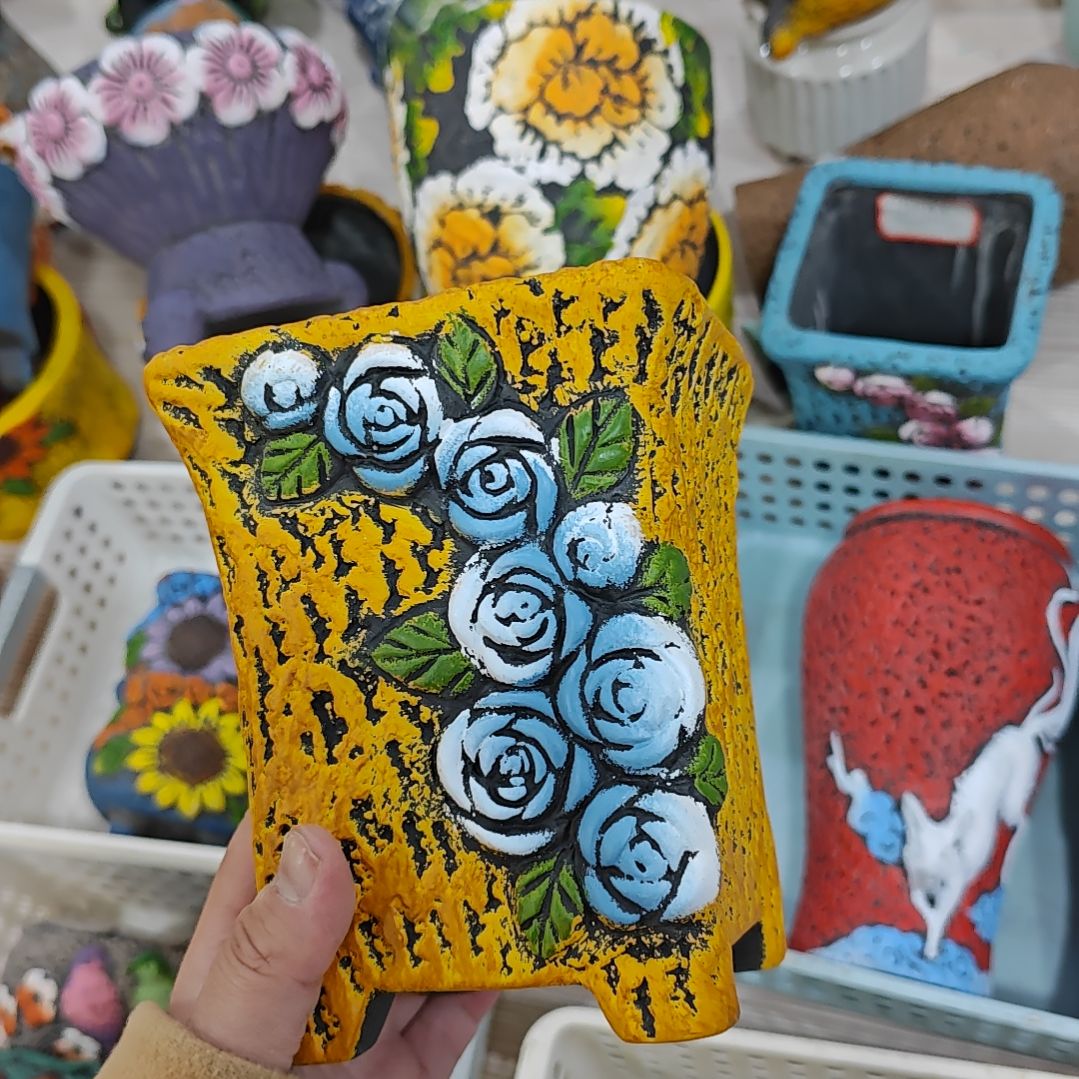 红陶吸水透气的白陶花盆凑满12发货