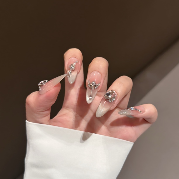 【海盐荔枝】满钻猫眼显白纯欲气质百搭 7080302 纯手工穿戴甲