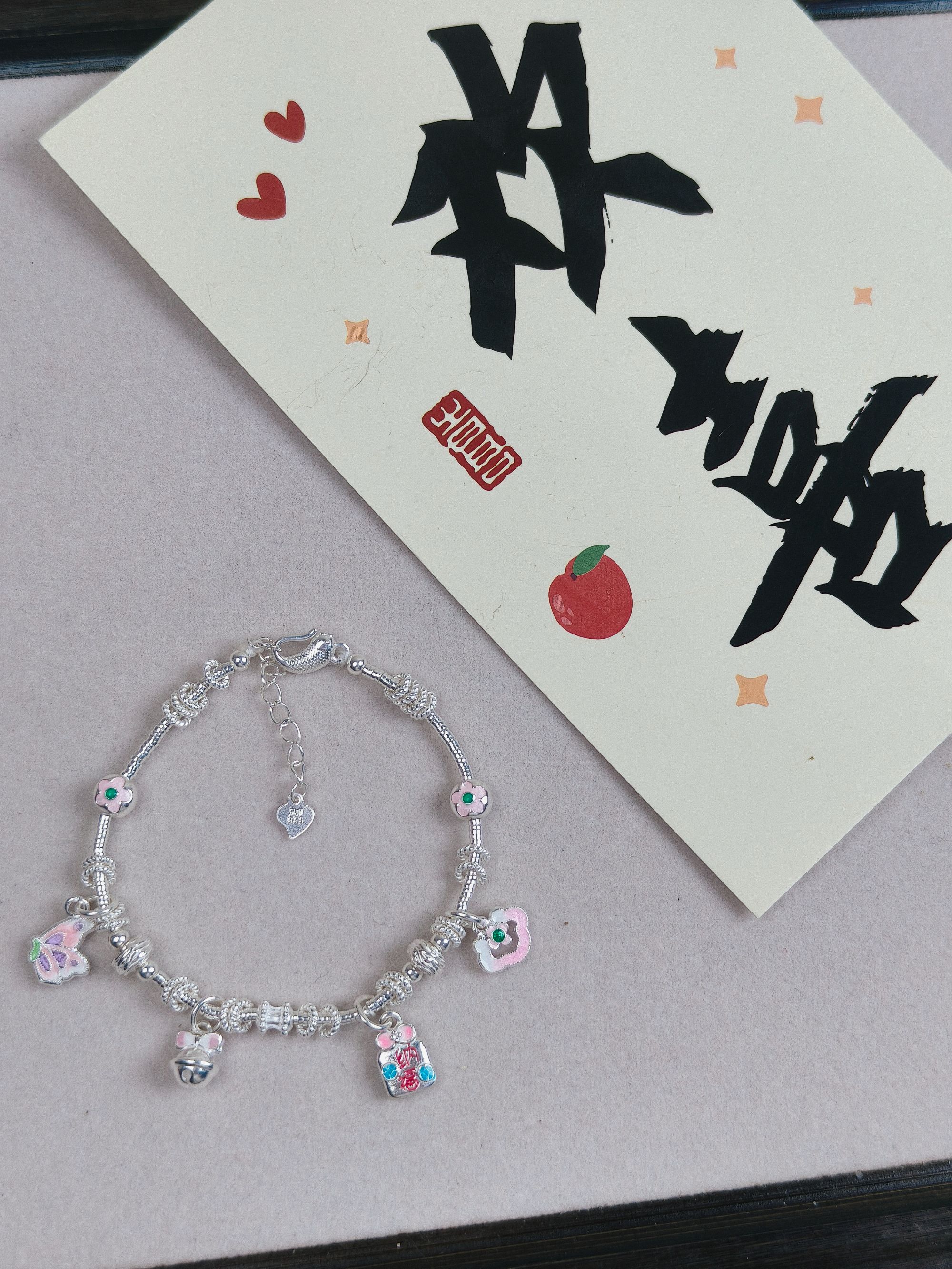 足银手链 纯银手链银饰定制专属链接DIY 卡通可爱手工礼物