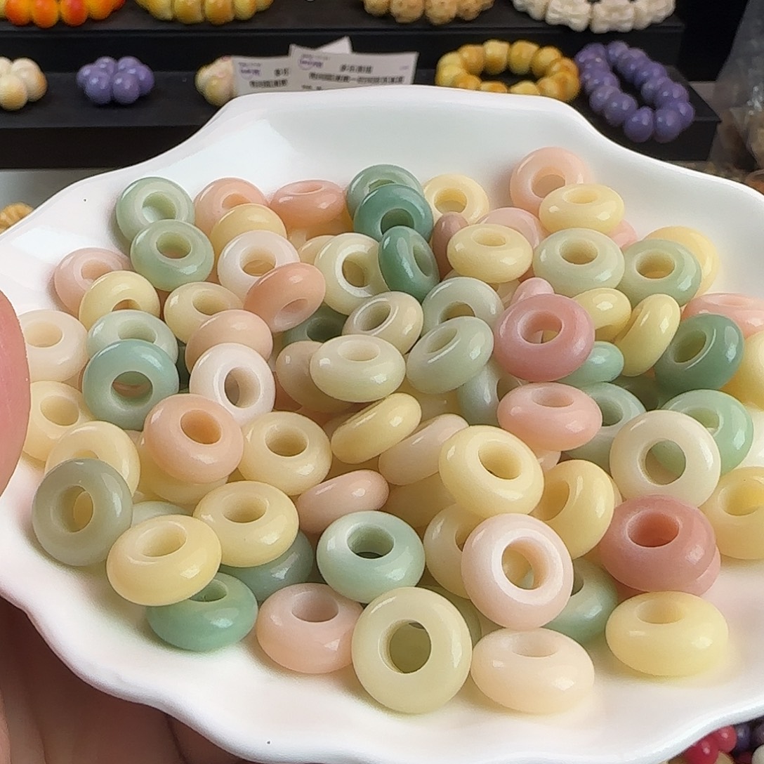 菩提根/象牙果手串玛卡龙甜甜圈100颗批发