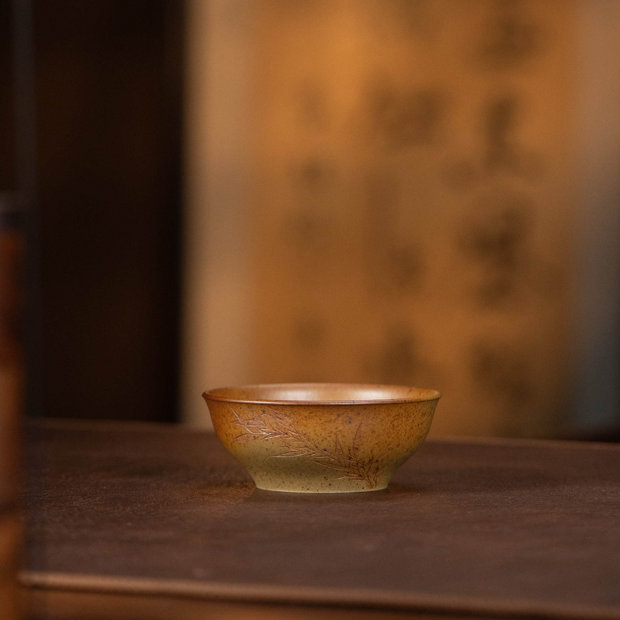 【利贞丨竹枝盏杯】原矿段泥柴烧120cc 李建军全手工制 茶具