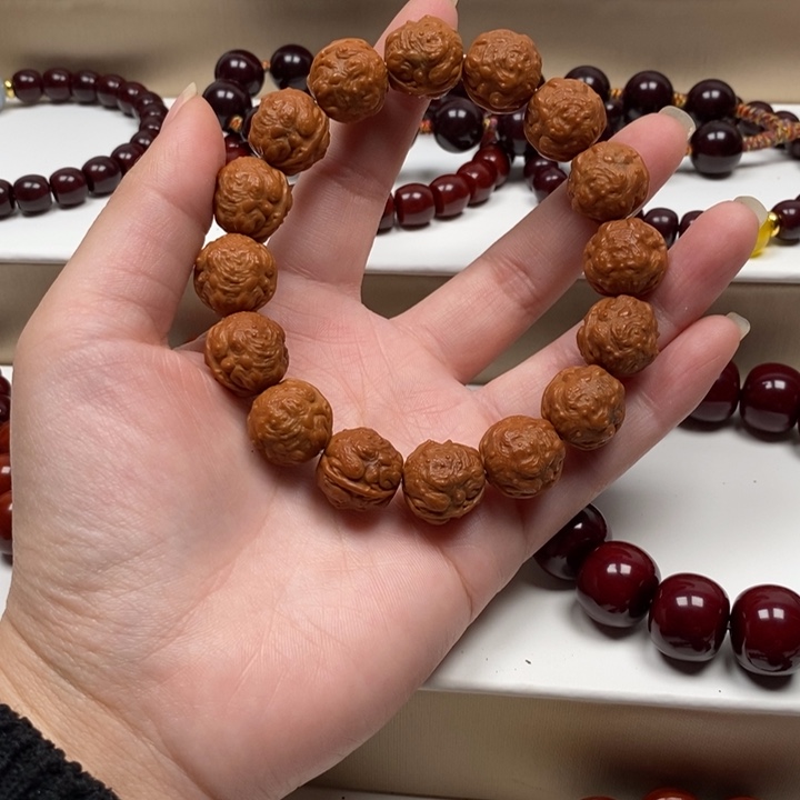 核桃手串/手链相**己猴头雕刻