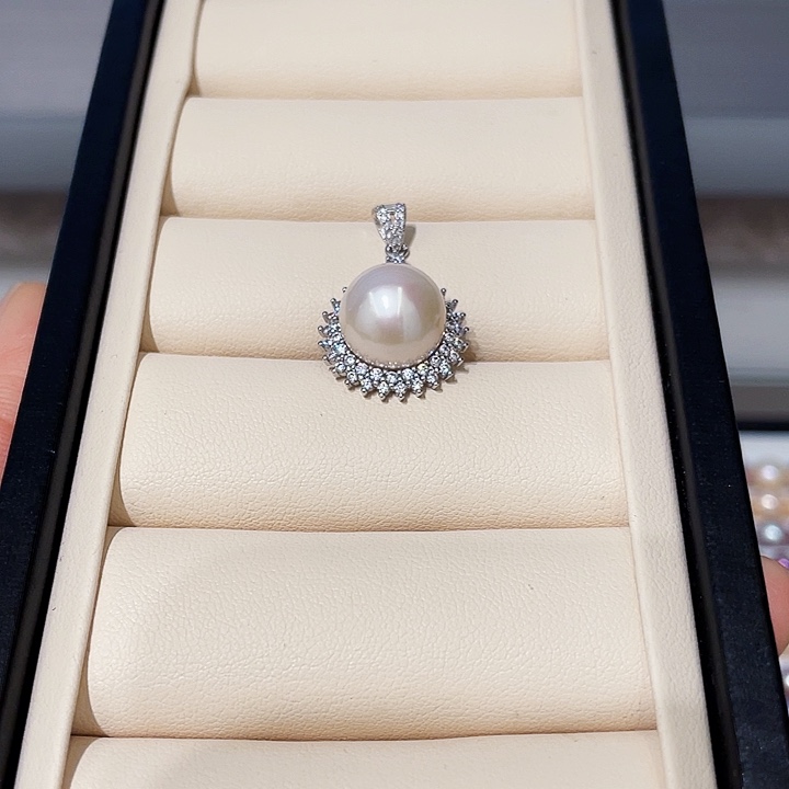 淡水珍珠吊坠(不含链)银S925镶嵌