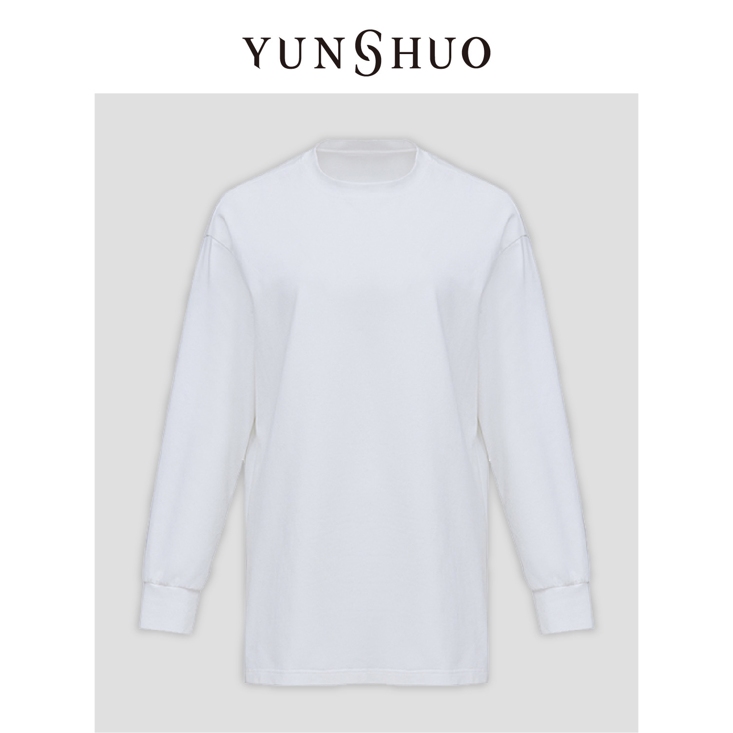 允硕长袖女春秋新款宽松圆领百搭出游休闲开叉长袖女上衣349567