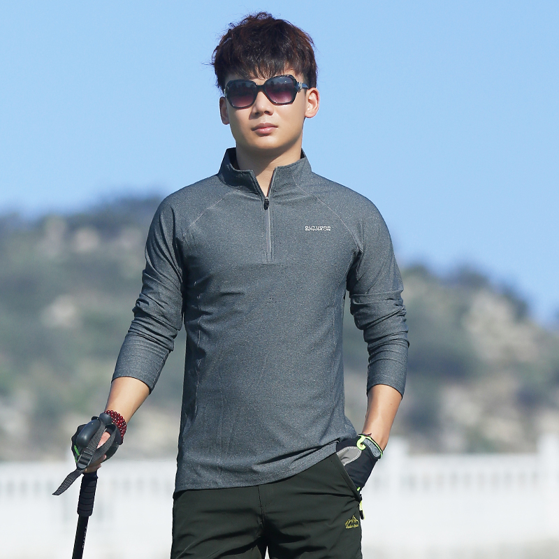 户外薄款防晒速干衣男长袖T恤弹力吸汗透气徒步登山运动快干衣夏