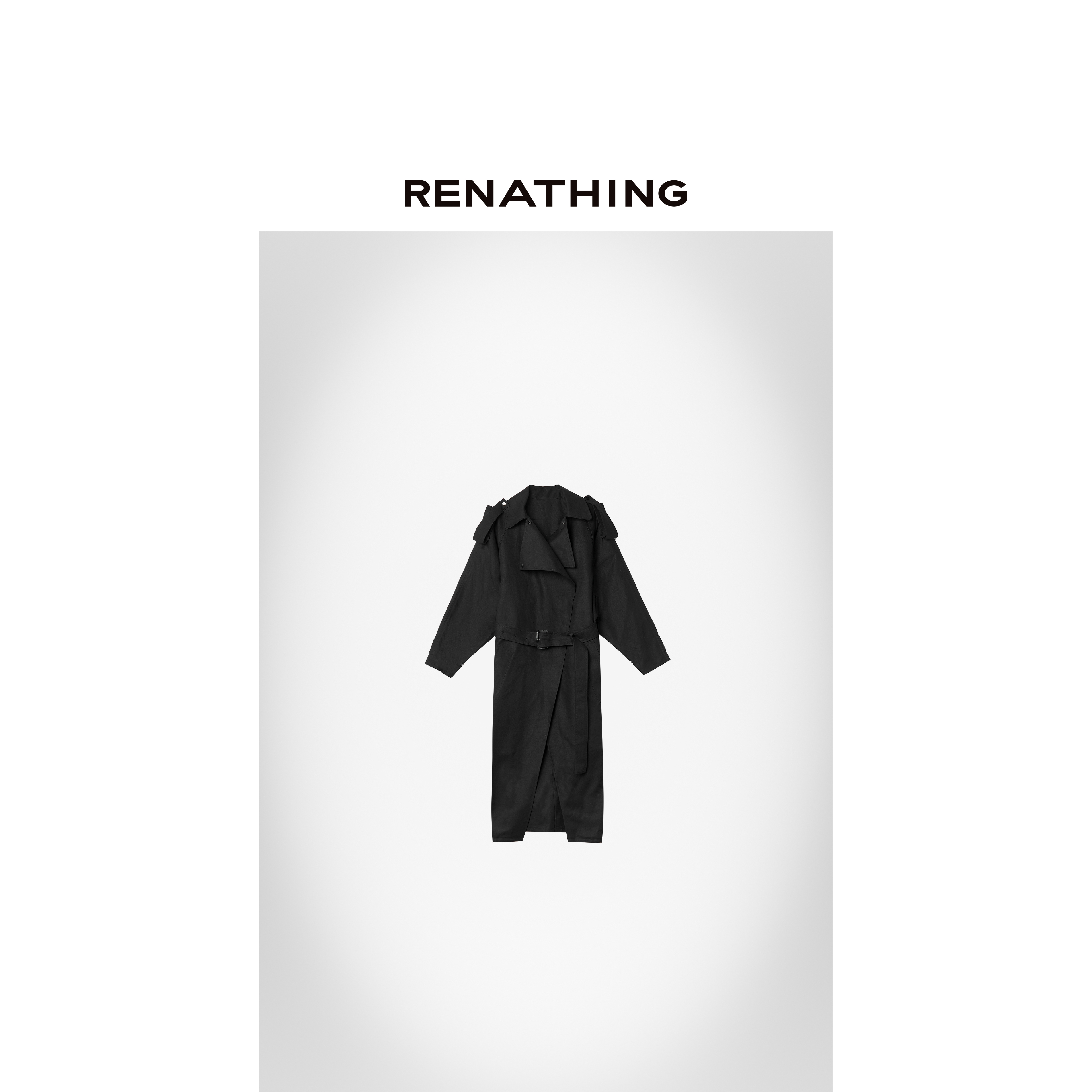 【RENATHING】时尚设计感翻领系带风衣
