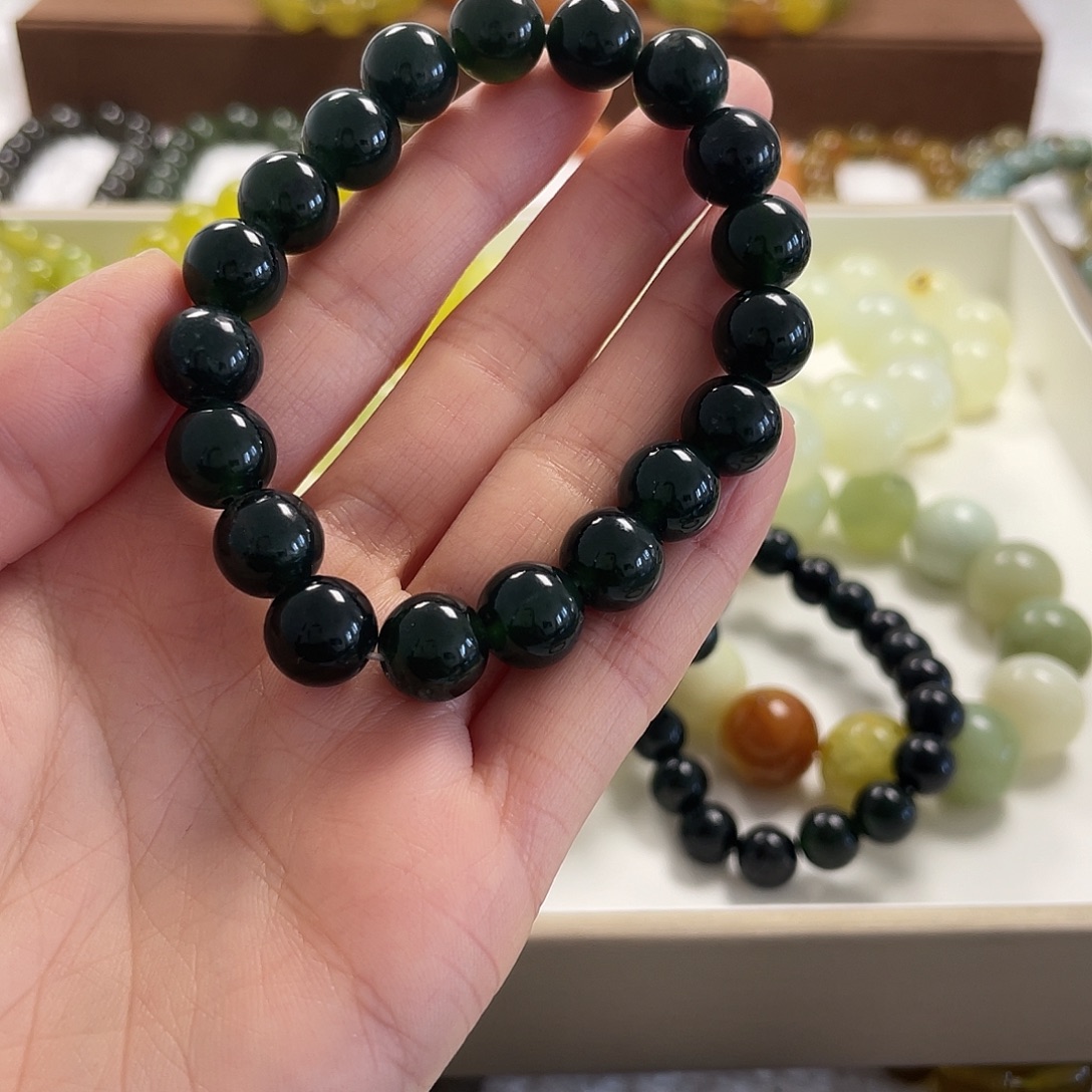 美***辰蛇纹石玉未镶嵌手链