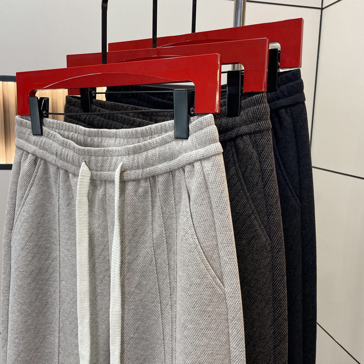 秋冬羊毛混纺老钱风高端轻奢百搭直筒男裤宽松时尚潮流男士休闲裤