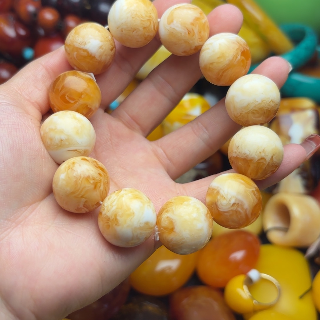未镶嵌琥珀手链蜜蜡