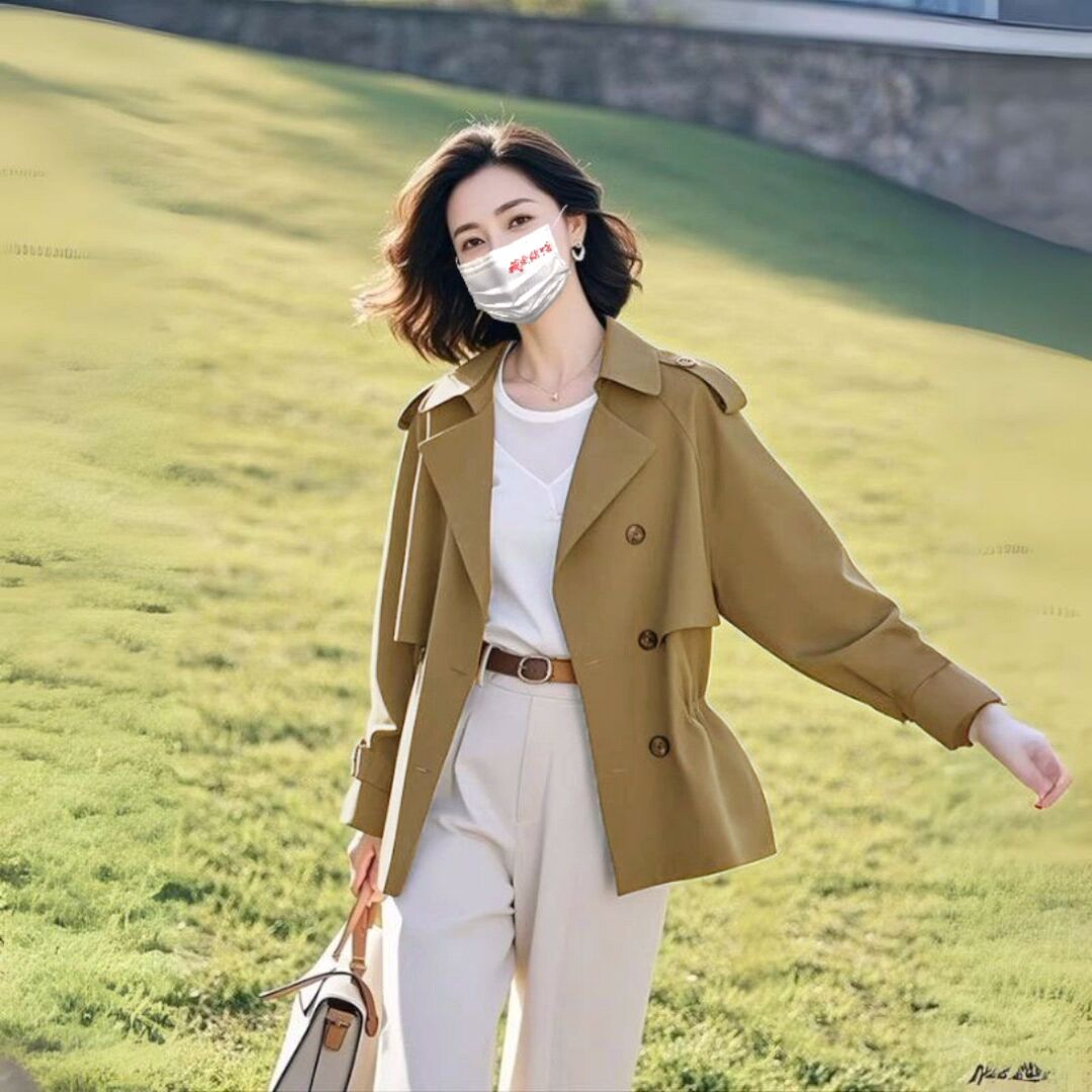 欧式气质短款风衣女2025年春秋新款高级感时尚小个子百搭外套