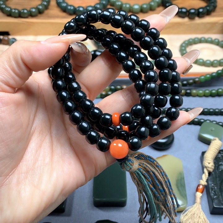 和田玉（青玉）手链未镶嵌