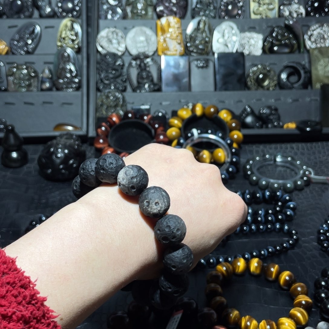 黑曜岩珠宝奇石未镶嵌老*