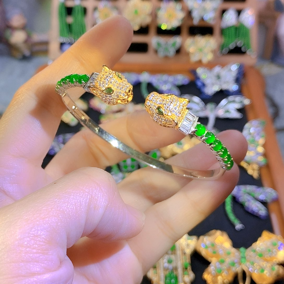 吊坠(不含链)银S925镶嵌翡翠