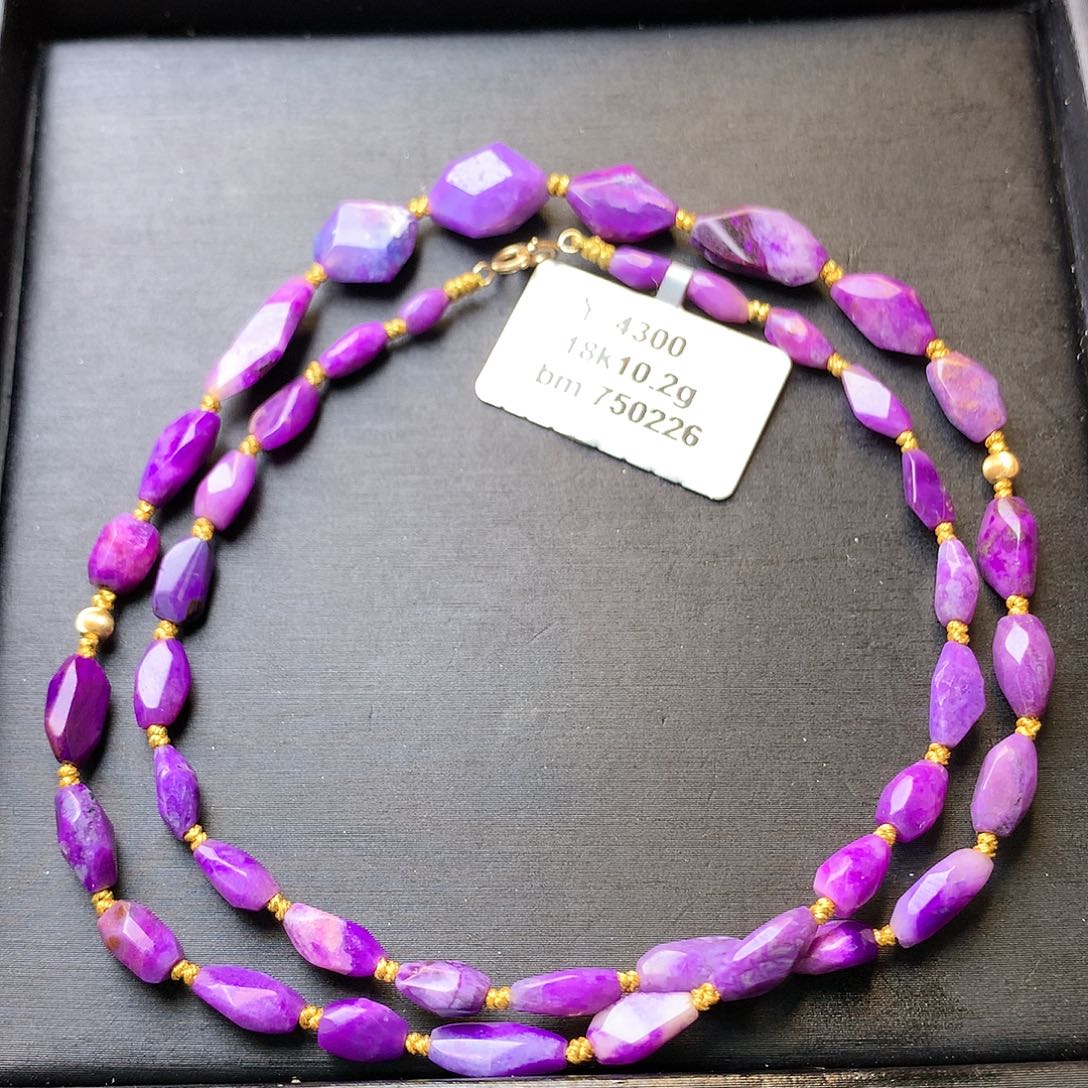 18K金镶嵌苏纪石（舒俱来）项链