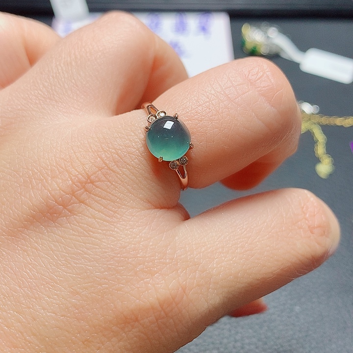 银S925镶嵌戒指翡翠