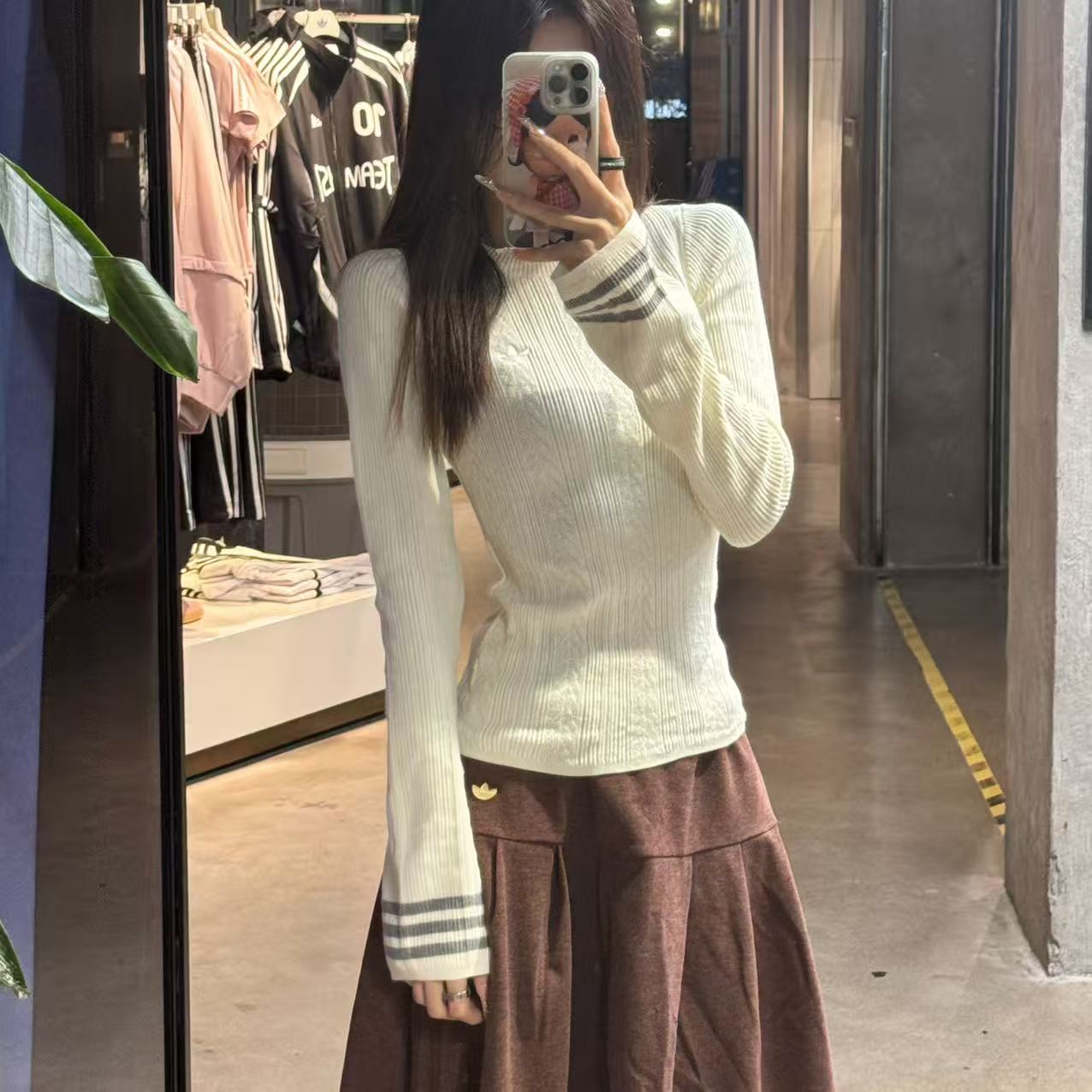 ADIDAS CREW SWEATSHIRT圆领极简风短款长袖秋冬针织衫KS5965
