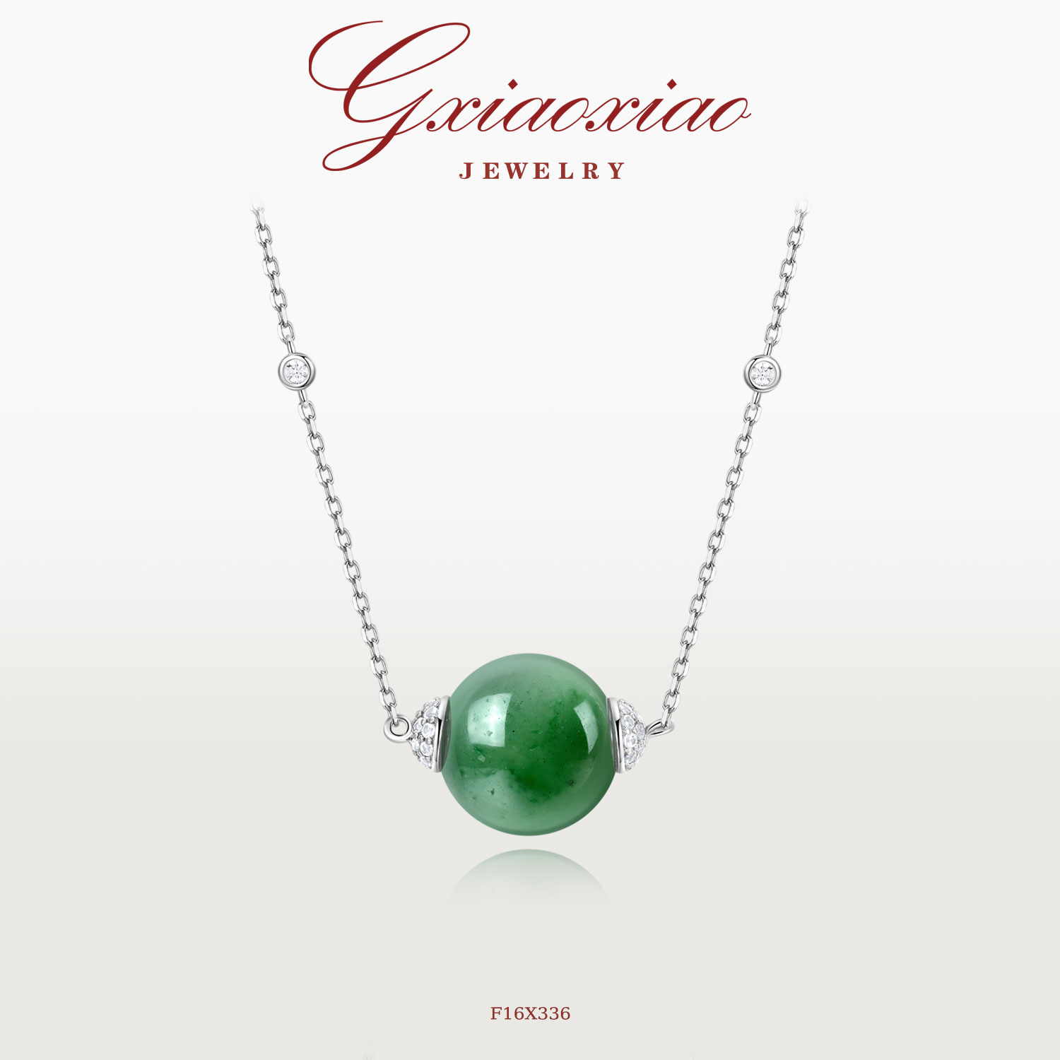 G XIAOXIAO 925银【翠影】中式气质高级路路通项链 F16X336