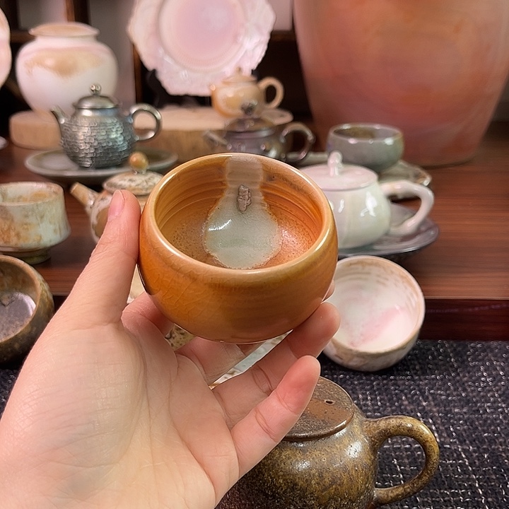 柴烧中白泥精品主人杯