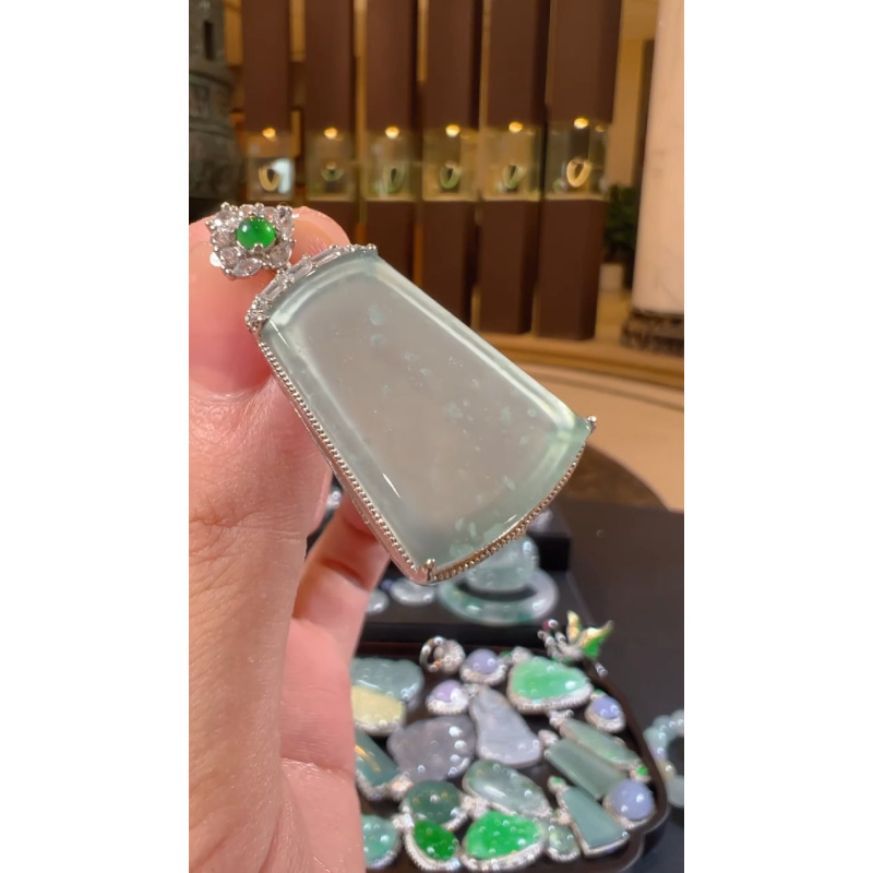 天然A货翡翠JS0025无事牌吊坠多样性发一