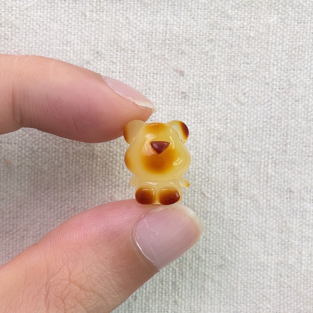琥珀未镶嵌珠宝奇石小熊