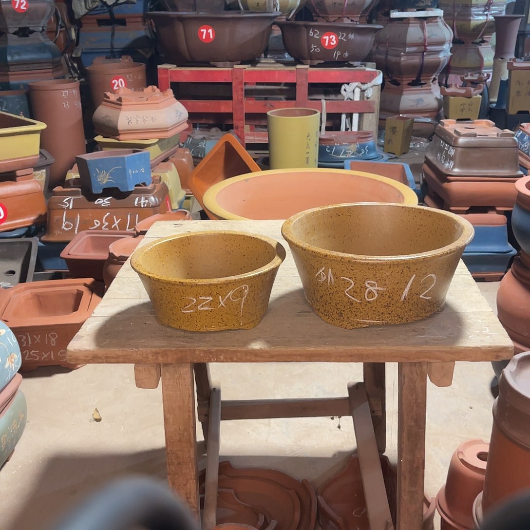 紫砂花盆碗盆两个