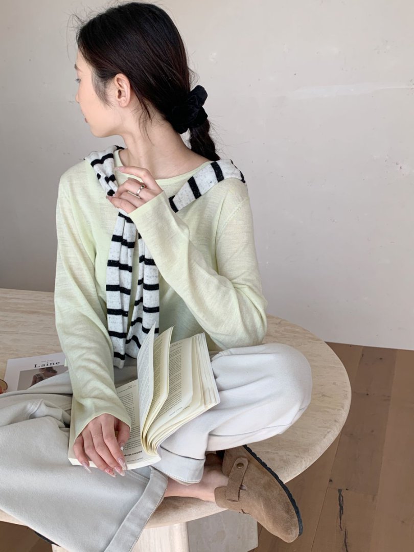 【素简.670158】春款上新幻彩亚麻一粒扣混纺针织衫（4.1福利）