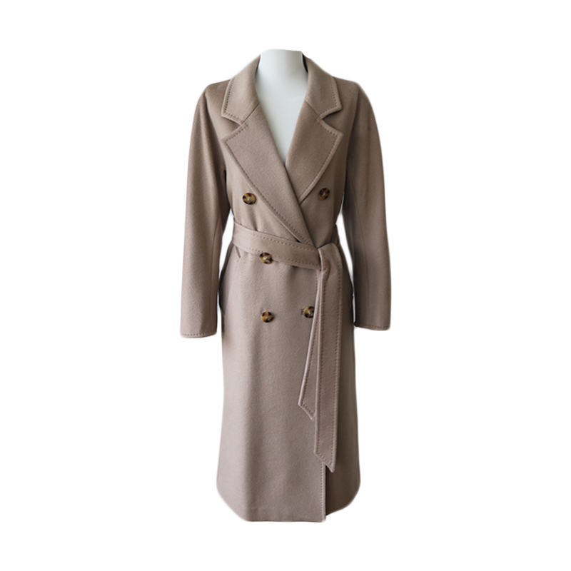 GELEISTORY女士澳羔毛双排扣长款毛呢大衣GL1801
