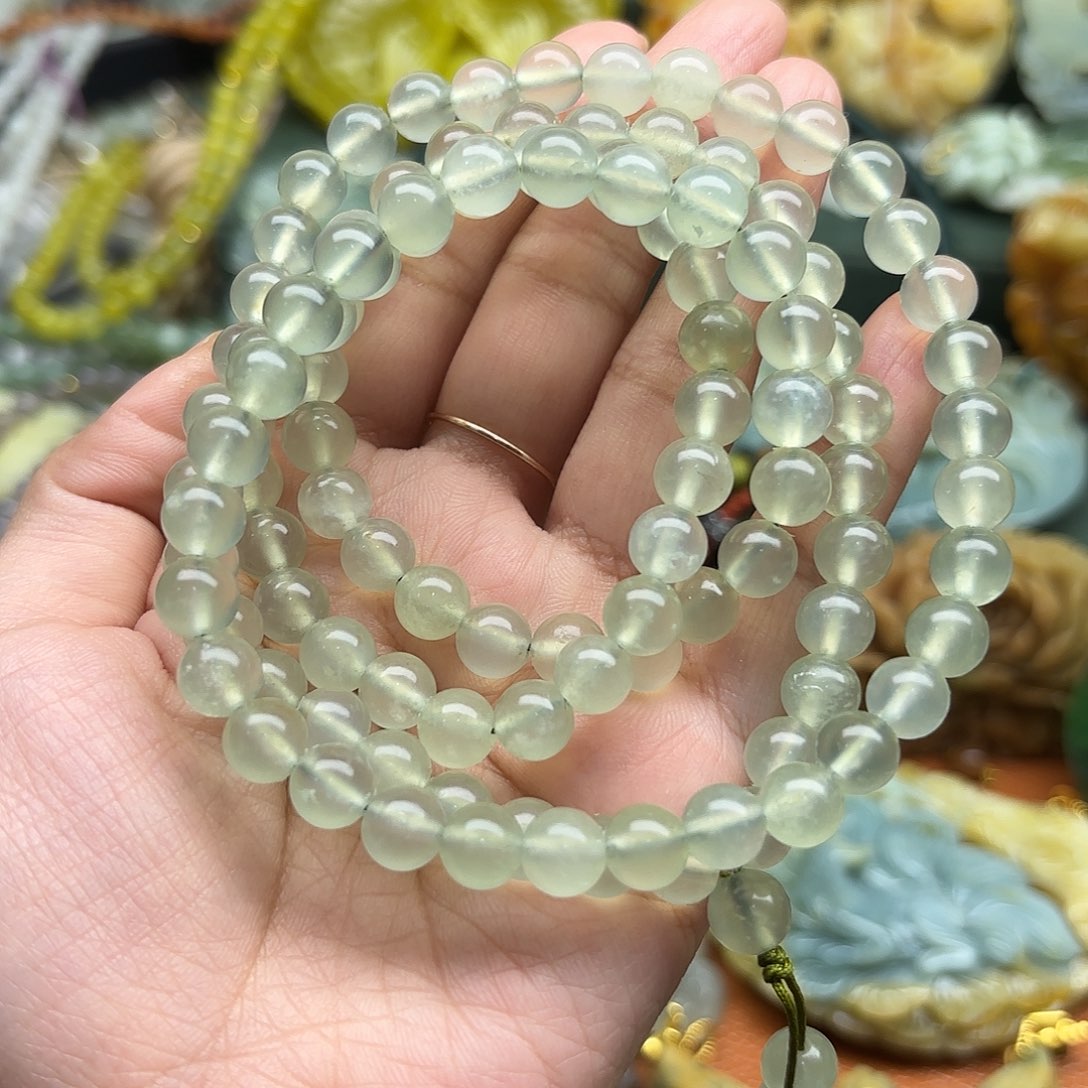 蛇纹石玉合金颈饰