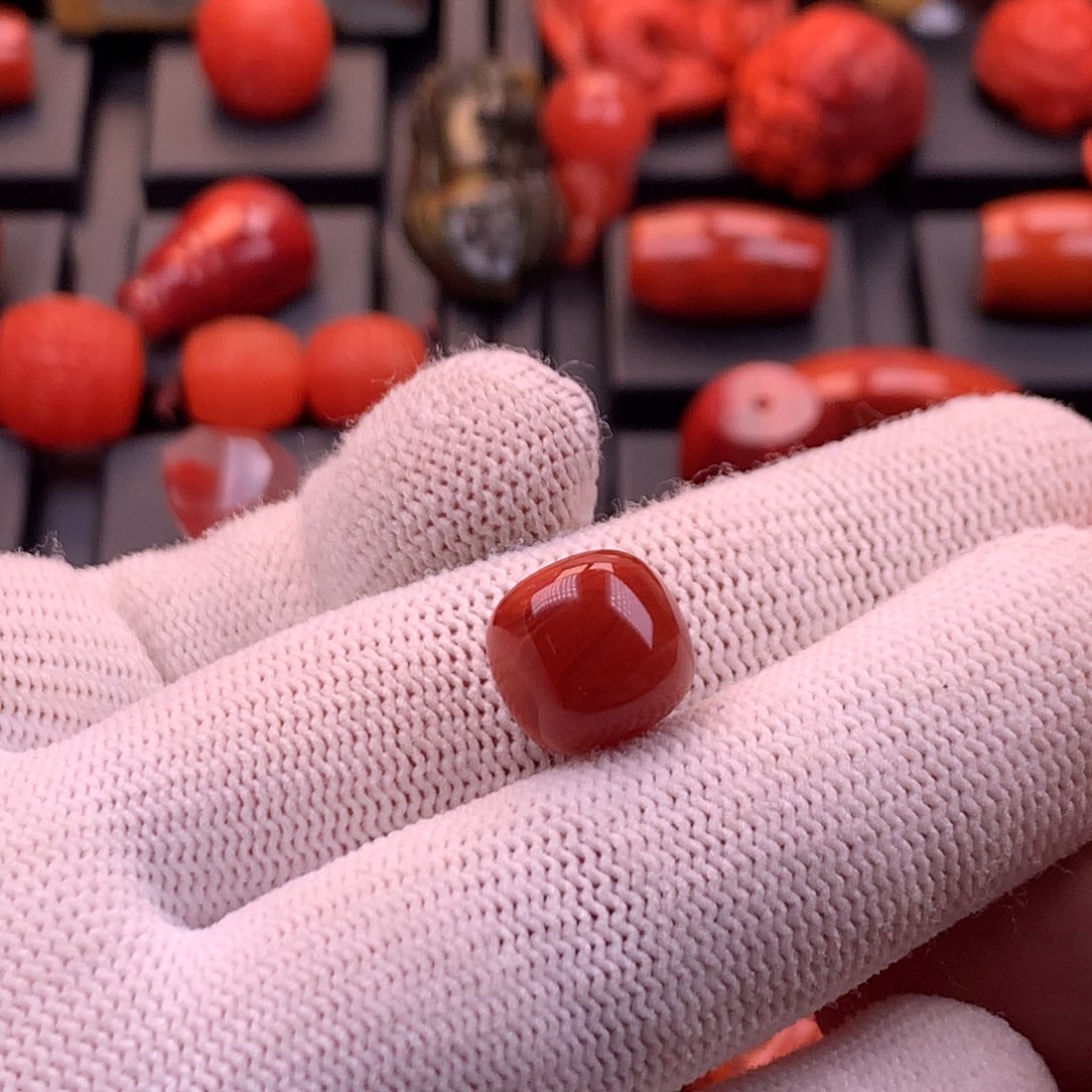 南红玛瑙未镶嵌【传仁】川料原矿玫红火焰老型单珠12.3mm