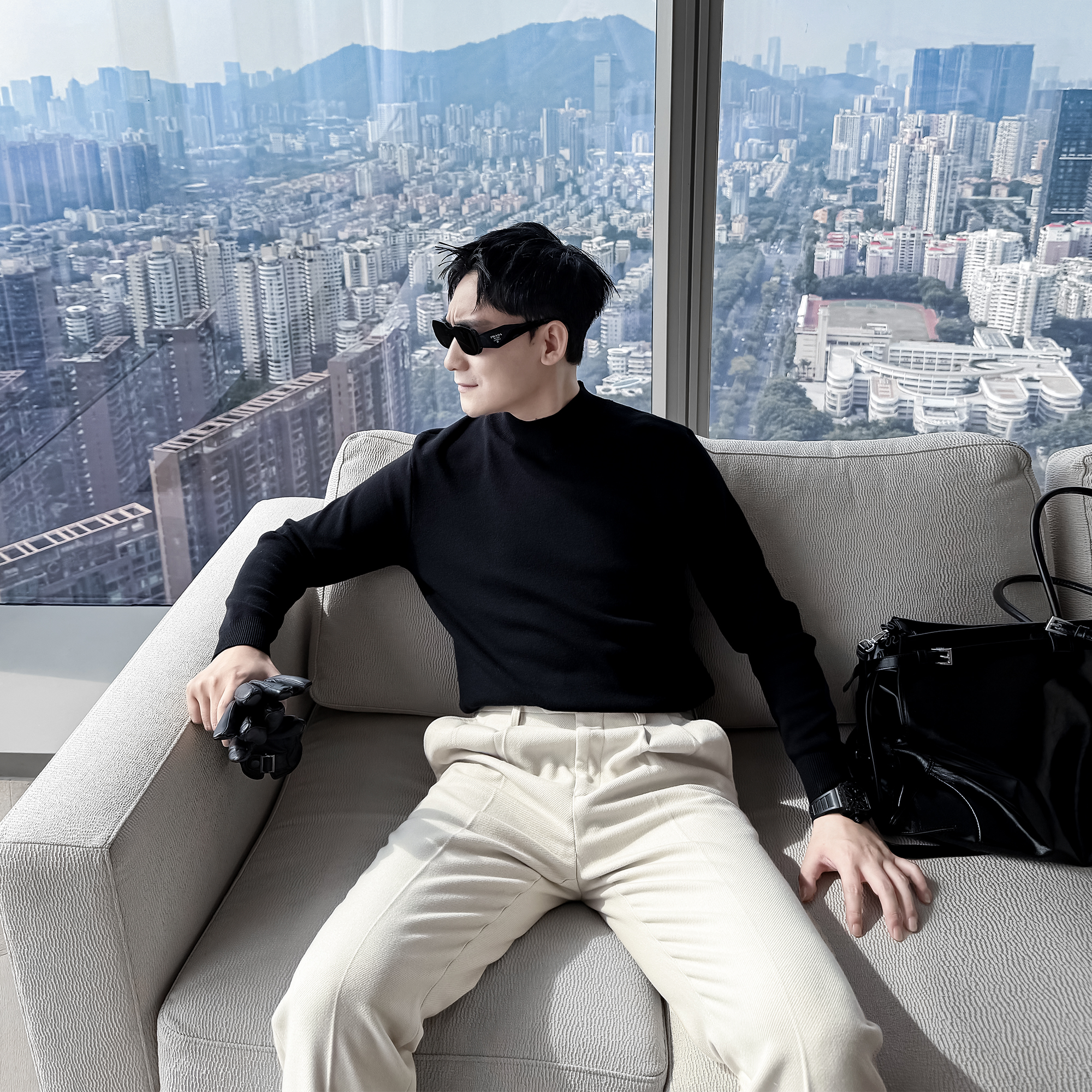 【DAIO ETHAN】半高领毛衣男长袖纯色针织衫