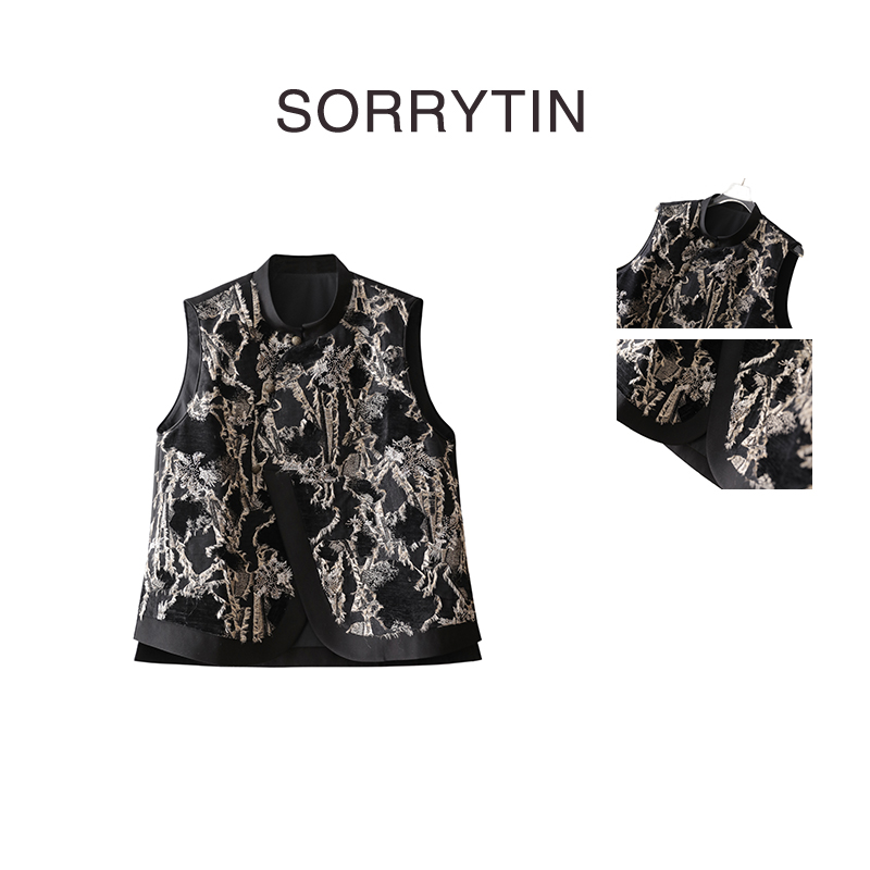 《如意美人》思家高品质 重工高端 手工绣花钉珠夹棉保暖马甲外套