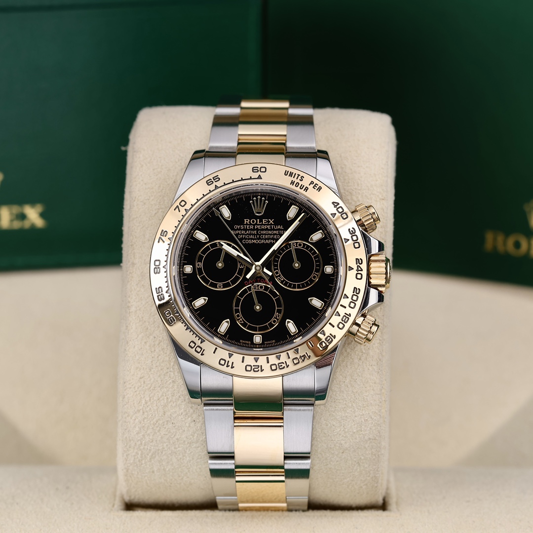 95新 Rolex/劳力士 116503 黑盘 间黄金表节 40mm 2022年11月保卡