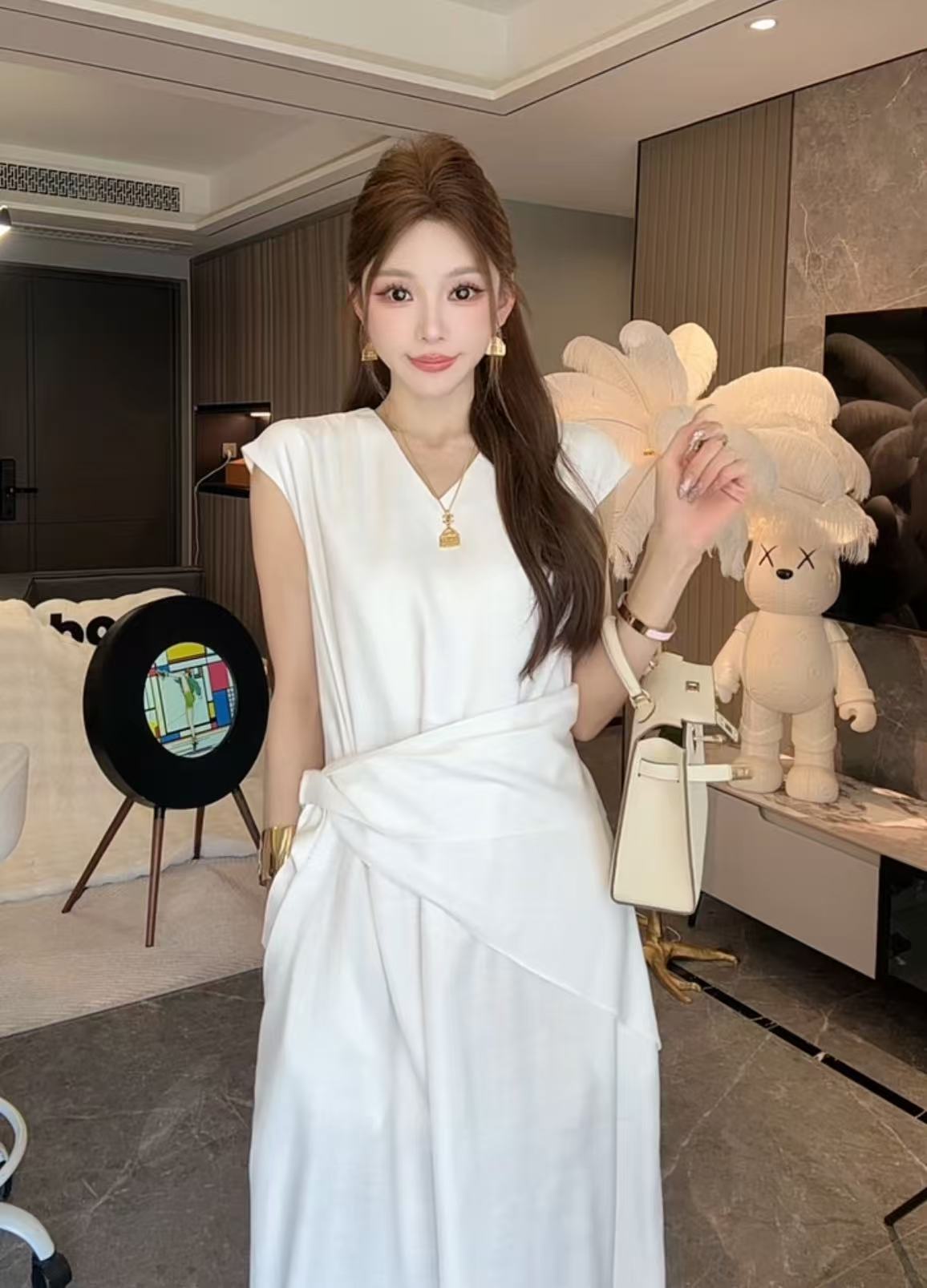 LIN LIN高端定制套装夏季中腰原宿无袖连衣裙小众000